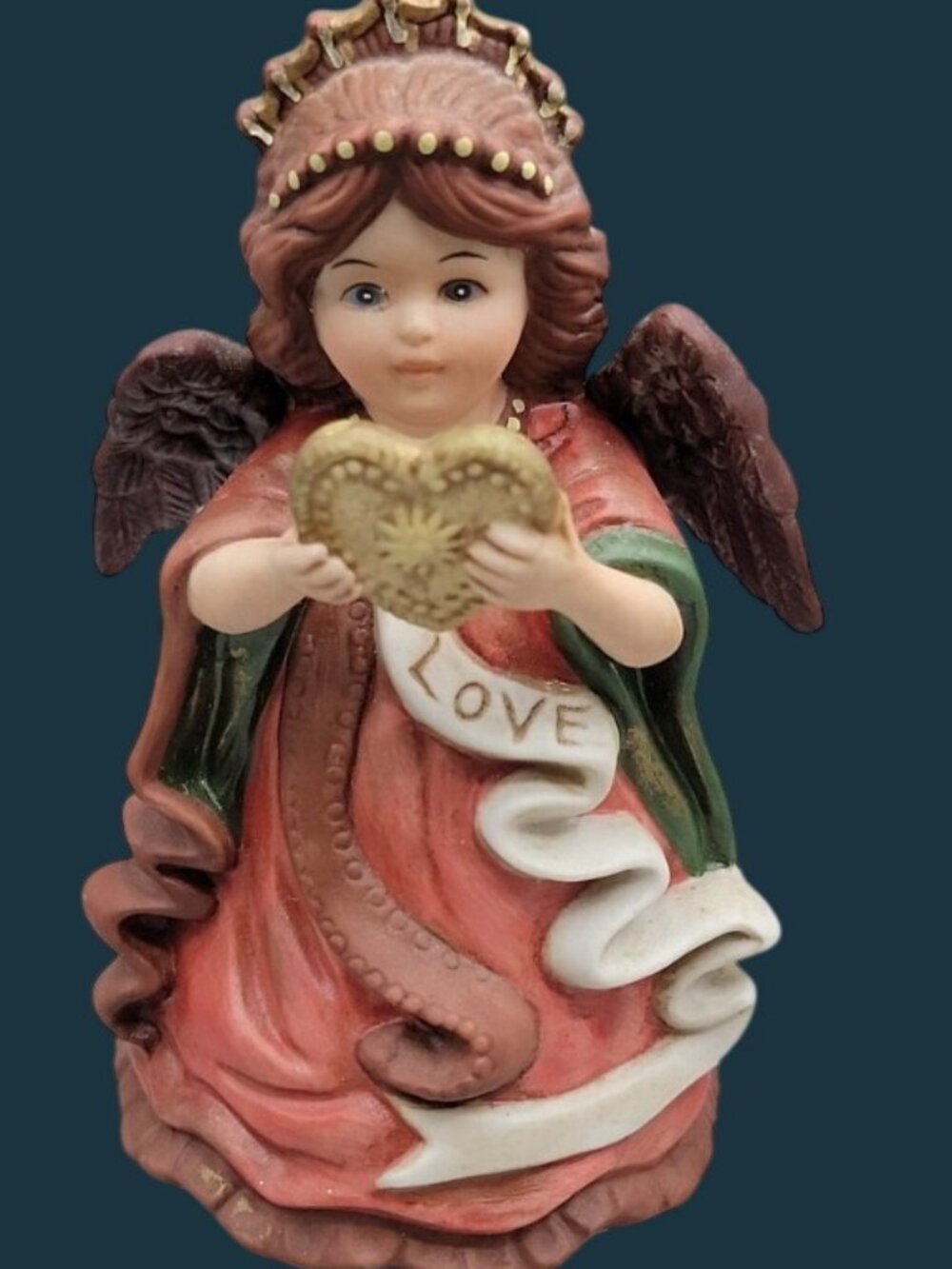 Vintage Enesco 1993 Heavenly Bellas Marjorie Sarnat Love One Another Bell Angel